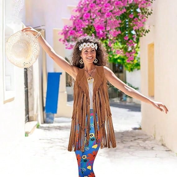 Hippie Niña Disfraz Hippie Años 60-70 Para Mujer Pack Piezas