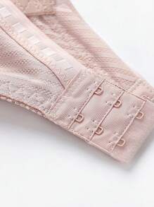 Plus Contrast Lace Underwire Bra - Khaki - View 5