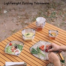 1pc Outdoor Ultralight Portable Foldable Tableware, Including Bowl, Plate, Coffee Filter, Funnel, Cup, Multipurpose Eating Utensils - Folding Bowl - View 5