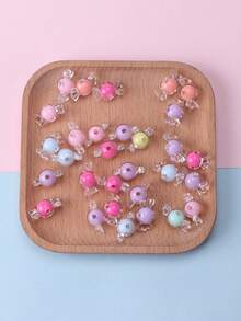 30入組具有內部漩渦設計的亞克力珠,可用於項鍊,手鍊,手機吊帶diy珠寶製作 - 彩色 - 查看 2