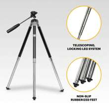 Kodak PhotoGear 42" Tripod, 8-Section Aluminum Stainless Steel Tripod W/Bluetooth Remote, Telescoping Leg-Lock Height Adjustment, 360° Ball Head, Rubber Feet, Smartphone Adapter E-Guide & Carry Case
