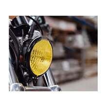 Motorcycle Led Retro Round Headlight Modified Circular High Low Beam Headlamp For Cg/Gn125 - Electroplated Yellow Glass - View 2