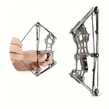 1 Piece Mini Compound Bow For Target Game Pocket Bow, Survival Archery Gift - Silver - View 3