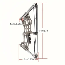 1 Piece Mini Compound Bow For Target Game Pocket Bow, Survival Archery Gift - Silver - View 2