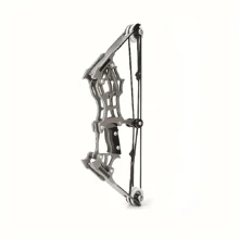 1 Piece Mini Compound Bow For Target Game Pocket Bow, Survival Archery Gift - Silver - View 6