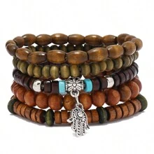 Retro Multi -Layer Wooden Bracelet