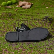 Dép Da Mềm Mũi Tròn Mới, Thoải Mái, Chống Trơn Trượt, Đơn Giản Và Đa Năng, Hở Mũi, Dép La Mã Nữ Size 43 - màu đen - Xem 8