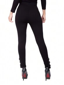 Leggins Strech Termicos Licras de Vestir Afelpadas Mallones Skinny Formales - Negro - Ver 4