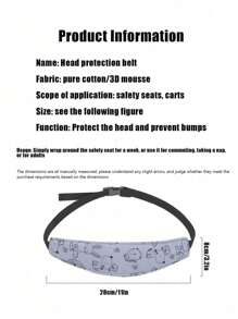 1pc Baby Stroller & Car Seat Safety Belt, Adjustable Sleeping Support Headrest, Eye Mask Strap, Car Assist Accessory - Pink - View 5