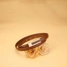 1pc Women's Classic Versatile Retro Simple Small Belt - Suitable For Daily Matching Use - Khaki - View 4