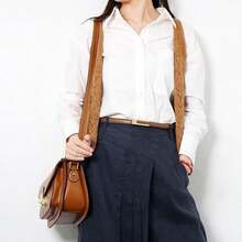 1pc Women's Classic Versatile Retro Simple Small Belt - Suitable For Daily Matching Use - Khaki - View 2