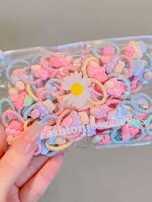 30 件裝隨機顏色和款式彈性髮帶 - 彩色 - 查看 6