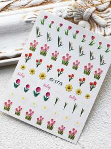 2 Pcs Of Tulip Nail Art Stickers DIY - Multicolor - View 6