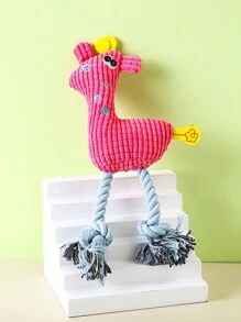 Pet Supplies Plush Stuffed Animal Dog Toy With Squeaking Corn Kernel & Deer - Pink - View 1