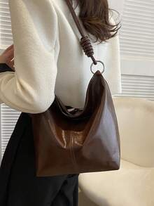 時尚新極簡風格萬用大容量多功能肩背包 - 咖啡棕 - 查看 3