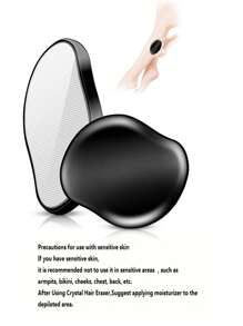 Fochst Crystal Hair Eraser For Women And Men, Reusable Crystal Hair Remover Magic Painless Exfoliation Hair Removal Tool, Magic Hair Eraser For Back Arms Legs - Black - View 5