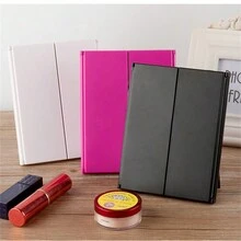 1 件便攜式 Led 化妝鏡,三折公主鏡帶三個 Led 照明化妝鏡 - 白色/黑色/紅色 - 黑色 - 查看 6