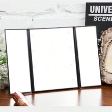 1 件便攜式 Led 化妝鏡,三折公主鏡帶三個 Led 照明化妝鏡 - 白色/黑色/紅色 - 黑色 - 查看 5