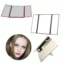 1 件便攜式 Led 化妝鏡,三折公主鏡帶三個 Led 照明化妝鏡 - 白色/黑色/紅色 - 黑色 - 查看 8