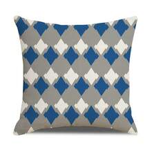 4入組藍色系列裝飾枕套,適用於臥室、客廳、沙發、床等 - 藍+灰 - 查看 6