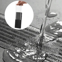 1入防堵濾網淋浴排水口毛髮陷阱自粘式地漏貼紙一次性網狀濾網水槽篩過濾器刮刀廚房浴室配件隨機顏色 - 黑色 - 查看 3