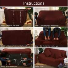 Stretch Sofabezug Couchbezug 1/2/3/4 Sitzer Dicke Samt Sofa Schonbezüge Elastischer Antirutsch Sofahusse Möbelschutz - Violett - Übersicht 8