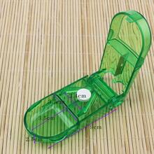 1pc Transparent Medicine Cutting Dispenser Fixed Partition Compartment Storage Box Portable Household Medicines - Green - View 6