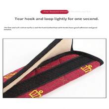 1入組亞麻刺繡柔軟汽車安全帶套肩墊 - 玫紅色 - 查看 6