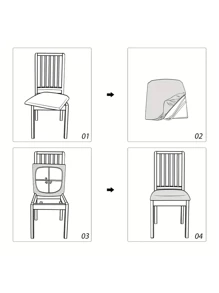 1入組防水提花餐椅套帶扣-保護您的椅子不受溢出物和污漬的影響-適用於家庭、咖啡廳、酒吧、餐廳和旅館 - 灰色 - 查看 4