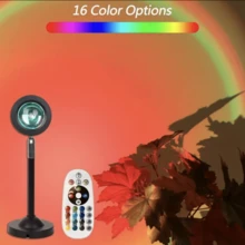 Illuminate Your Home With A Color-Changing Sunset Light Projector - 360° Rotating Decorative Sunset Floor Lamp! - Black - View 1