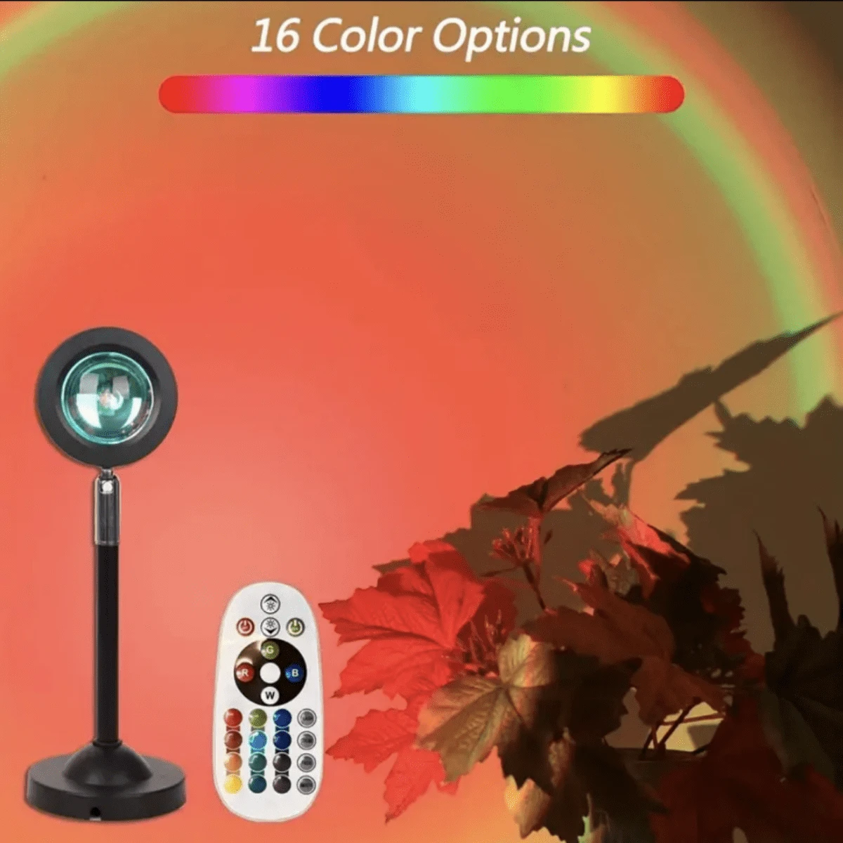 Illuminate Your Home With A Color-Changing Sunset Light Projector - 360° Rotating Decorative Sunset Floor Lamp! - Black - View 1