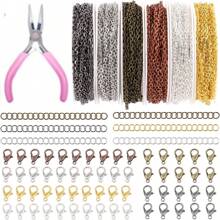 30-115 Feet Chain Coil Kit, 3-7 Colors Jewelry Making Chain Set, Metal Chains With Open Jump Rings And Lobster Clasps For DIY Necklace/Bracelet/Anklet Making,Each Link 2mm In Length And 1.7mm In Width (Options Available: 1 Set Of 7 Colors, 1 Set Of 6 Colors, 1 Set Of 4 Colors, 1 Set Of 3 Colors) (Note: Slight Color Difference May Exist Due To Different Manufacturing Batches) - Multicolor - View 11