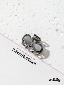 1 件青銅色萊茵蝴蝶結金屬髮夾適合女士高髻、側髮或瀏海 - 槍黑色 - 查看 11