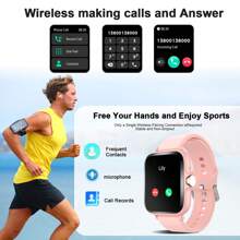 智能手錶，無線通話/撥號，多運動模式，男女適用，運動手錶，自定義壁紙，適用於iPhone/Android