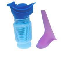750毫升便攜式緊急小便壺：適用於兒童、成人和旅行者 - 迷你戶外可收縮小便瓶和汽車露營小便漏斗,男女皆宜 - 藍色 - 查看 3