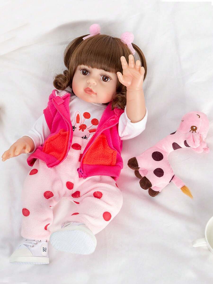 GUESSBELLY 48 厘米重生婴儿娃娃全身柔软硅胶 19 英寸逼真新生女婴沐浴娃娃儿童家居装饰 - 紅色 - 查看 1