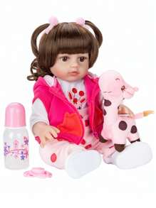 GUESSBELLY 48 厘米重生婴儿娃娃全身柔软硅胶 19 英寸逼真新生女婴沐浴娃娃儿童家居装饰 - 紅色 - 查看 3