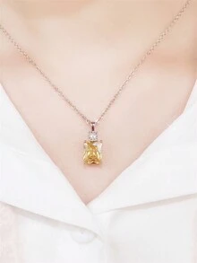 1入夾層鑽石女項鍊吊墜,適合情人節禮物或婚禮飾品 - 1# - 查看 4