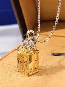 1入夾層鑽石女項鍊吊墜,適合情人節禮物或婚禮飾品 - 1# - 查看 2