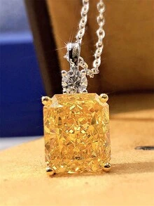 1入夾層鑽石女項鍊吊墜,適合情人節禮物或婚禮飾品 - 1# - 查看 1