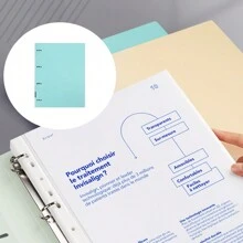 A Blue A4 Folder, Loose Leaf Storage Booklet, Four Hole Punched Folder, D-Shaped Quick Work Folder, Student Test Paper Organizing Folder - Blue - View 1