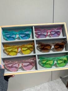 6pcs Ladies' Heart Shaped Vintage & High-End Feeling & Fashion Glasses - Multicolor - View 11