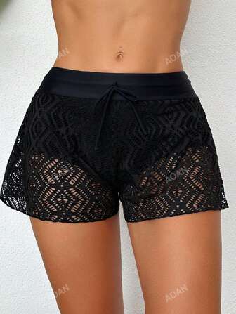 2024 New Arrival Fashionable Hollow Out Square Cut Swim Trunks Summer