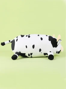 35cm/13.8英寸可愛的毛絨牛玩具,毛絨牛枕頭,柔軟的毛絨牛填充動物娃娃,情人節禮物,適合男孩女孩兒童的生日禮物,嬰兒派對裝飾,家居裝飾,派對用品,復活節禮物 - 黑與白 - 查看 8