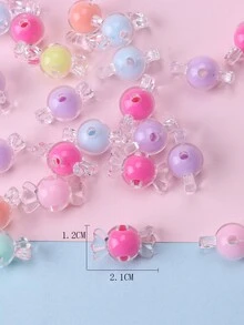 30入組具有內部漩渦設計的亞克力珠,可用於項鍊,手鍊,手機吊帶diy珠寶製作 - 彩色 - 查看 4