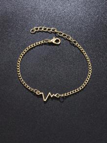 1條男士閃電形合金手鍊 - 金色 - 查看 1