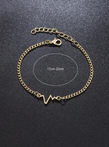 1條男士閃電形合金手鍊 - 金色 - 查看 3