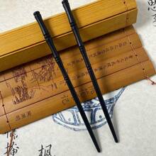 2pcs/Pack Black Chinese Style Bamboo Shaped Hairpins For Hanfu, Buns, Suitable For Daily Wear Street,Hair Accessories - Black - View 8
