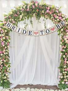 1pc Bride To Be Golden Edge Banner For Bachelorette Party And Wedding Party Decoration - Multicolor - View 1