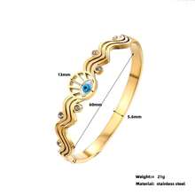 Stainless Steel Eye & Eyelash Design Bracelet - Minimalist Fashion For All Occasions - Gold - View 2